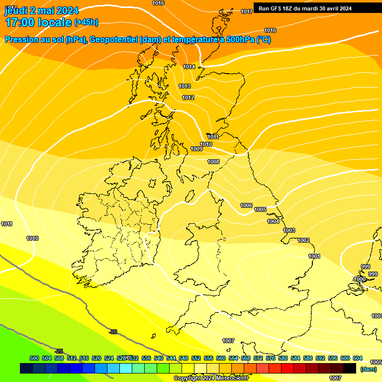 Modele GFS - Carte prvisions 