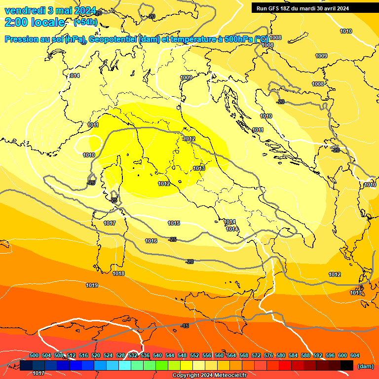 Modele GFS - Carte prvisions 