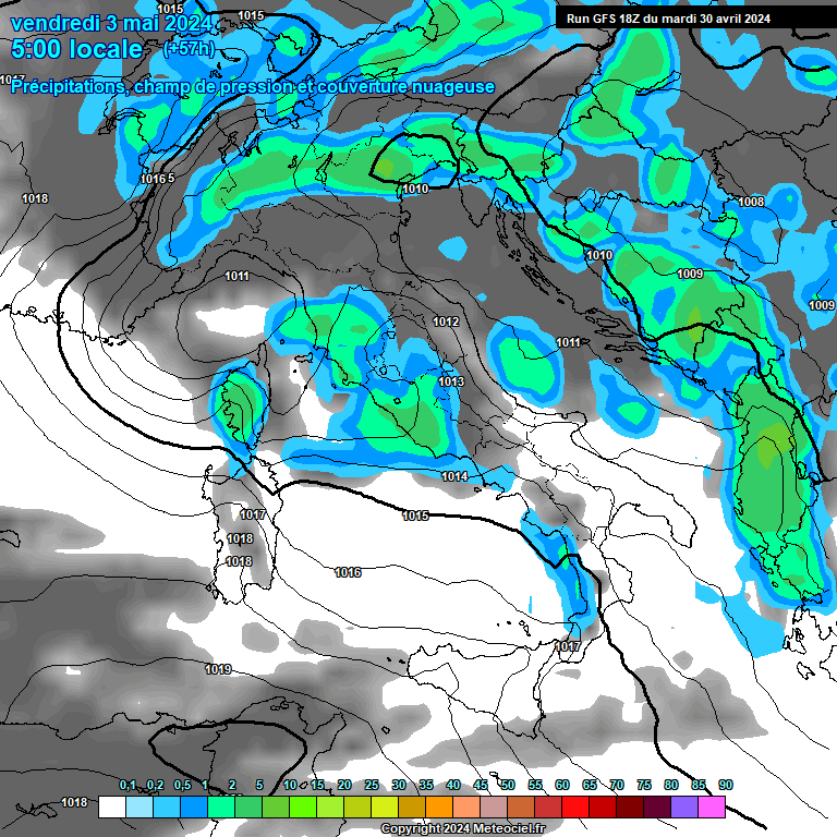 Modele GFS - Carte prvisions 