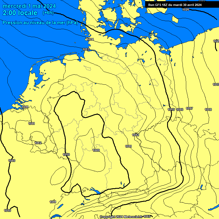 Modele GFS - Carte prvisions 