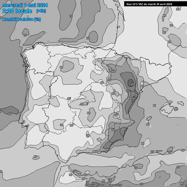 Modele GFS - Carte prvisions 