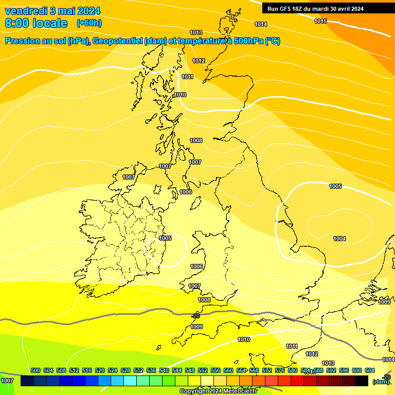 Modele GFS - Carte prvisions 