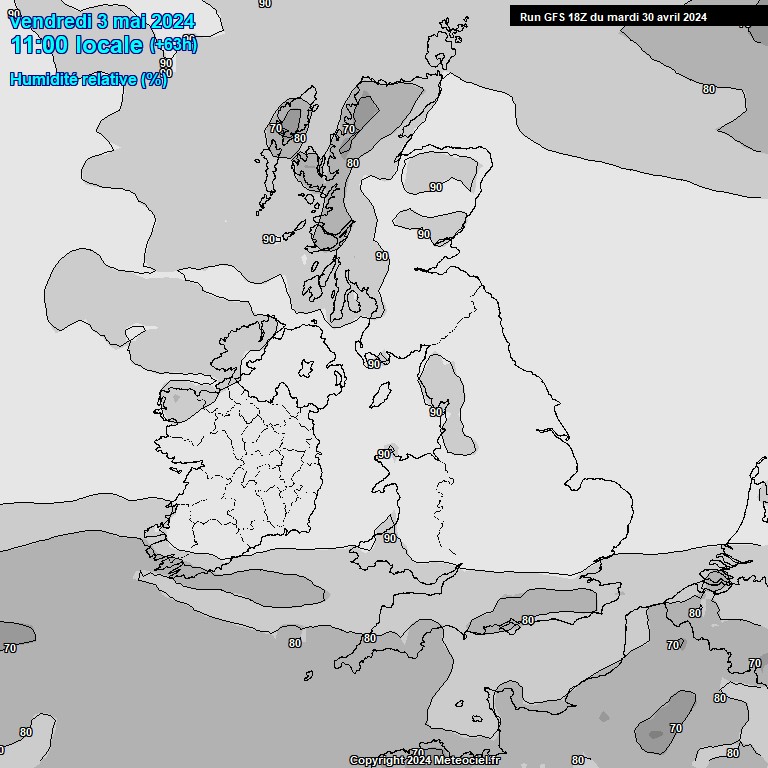 Modele GFS - Carte prvisions 