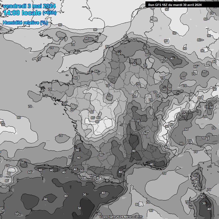 Modele GFS - Carte prvisions 