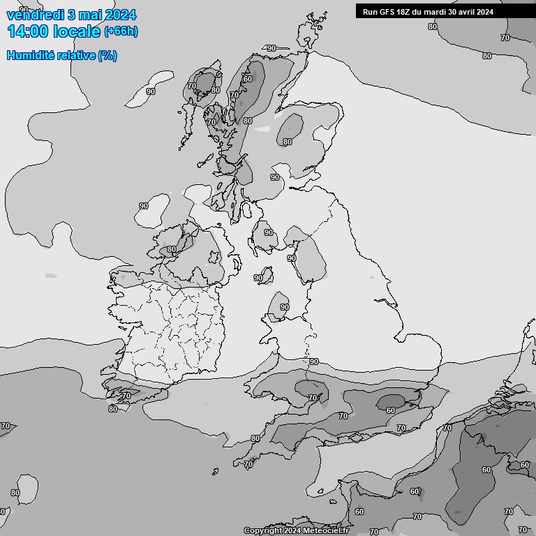 Modele GFS - Carte prvisions 