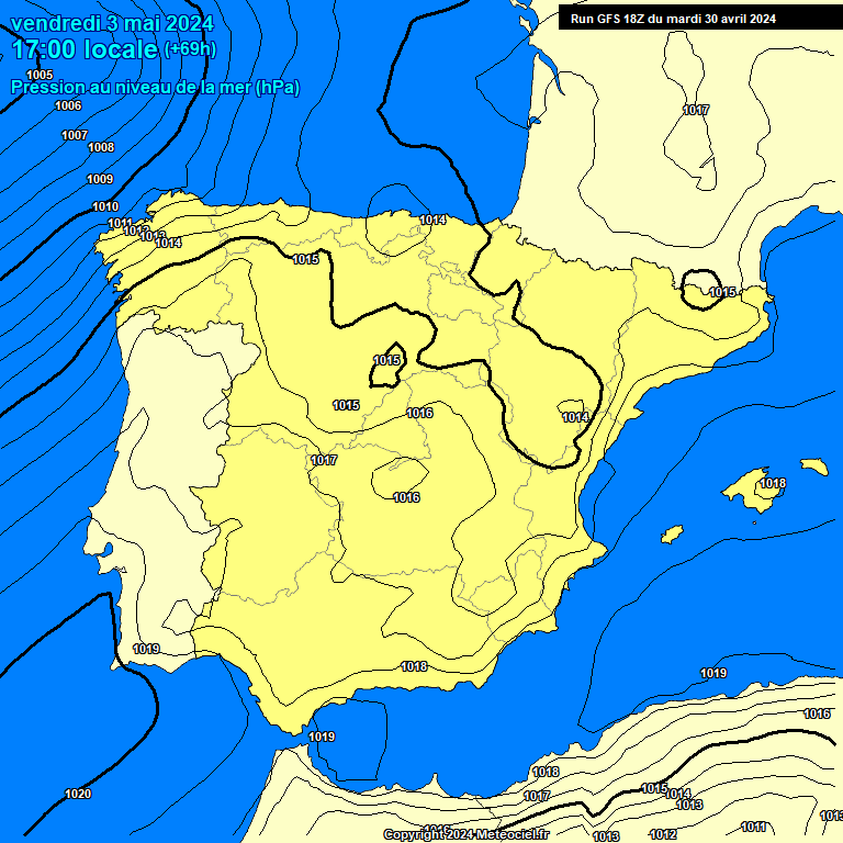 Modele GFS - Carte prvisions 