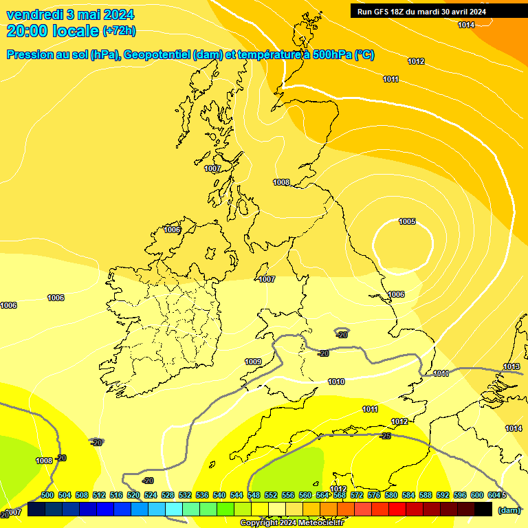 Modele GFS - Carte prvisions 