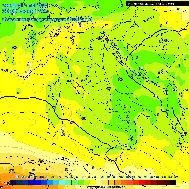 Modele GFS - Carte prvisions 