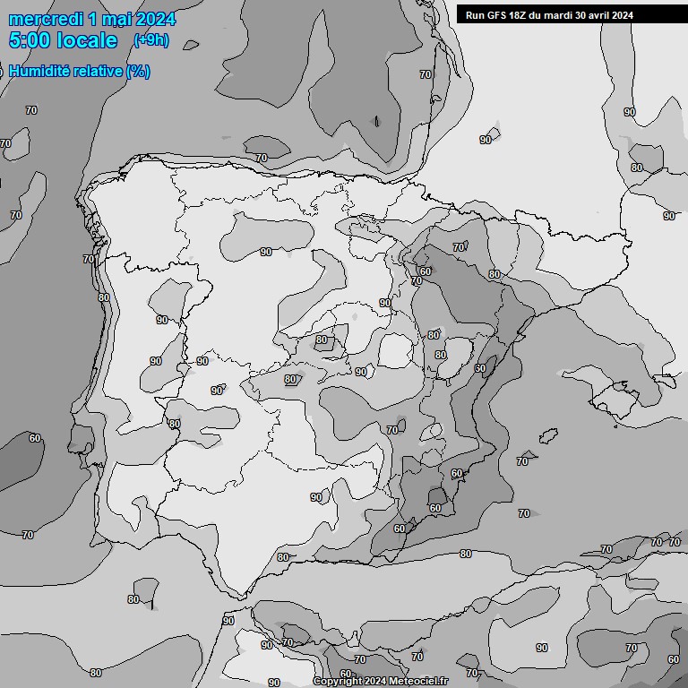 Modele GFS - Carte prvisions 