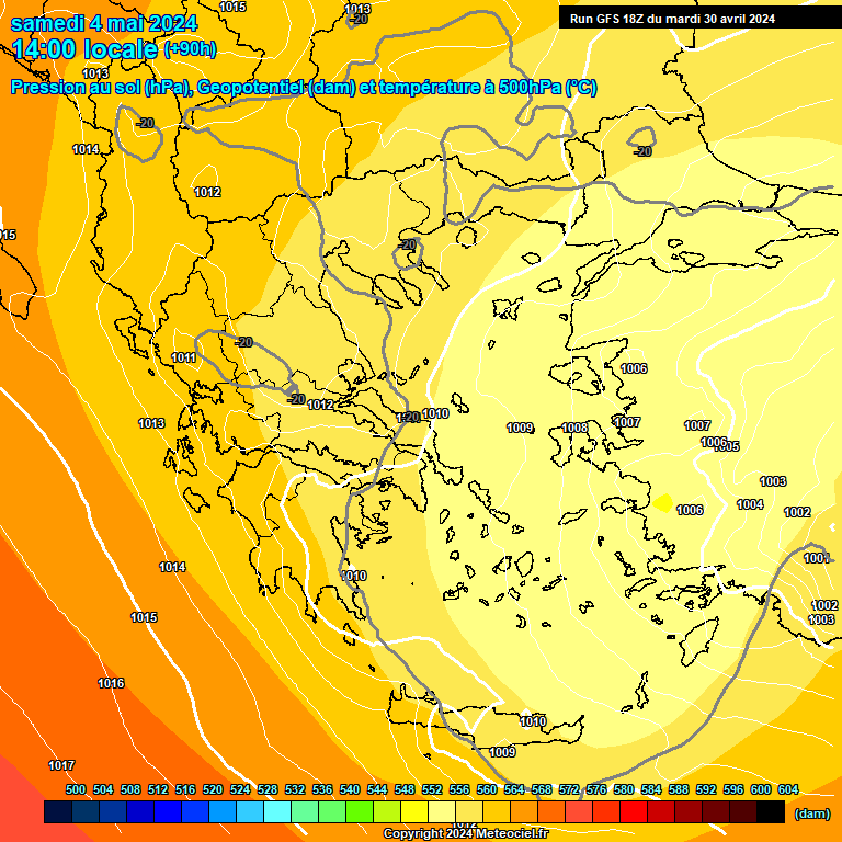 Modele GFS - Carte prvisions 