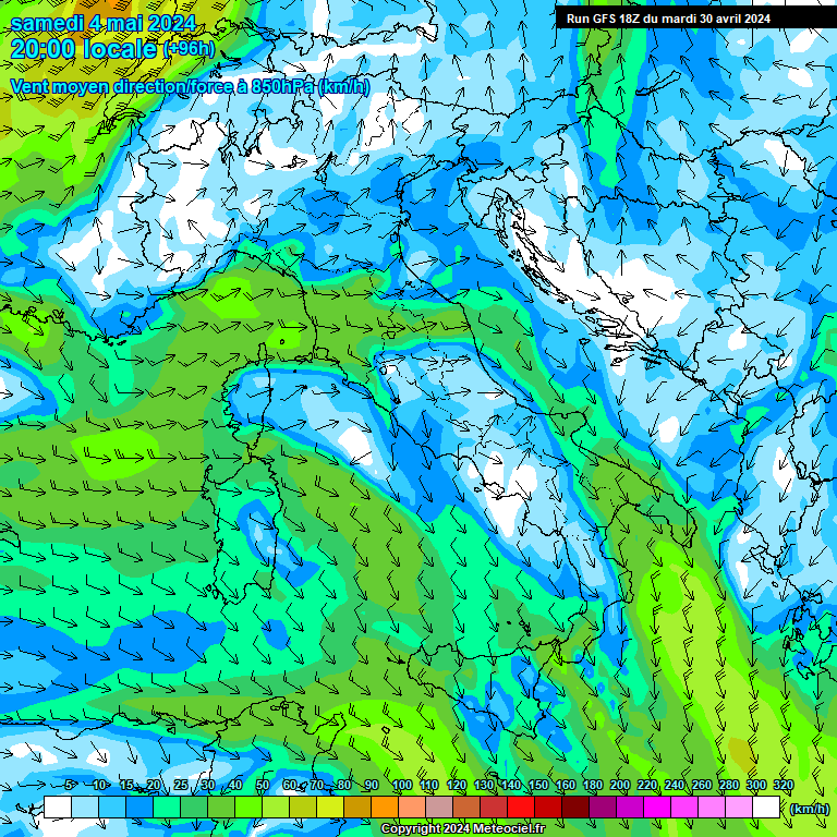 Modele GFS - Carte prvisions 