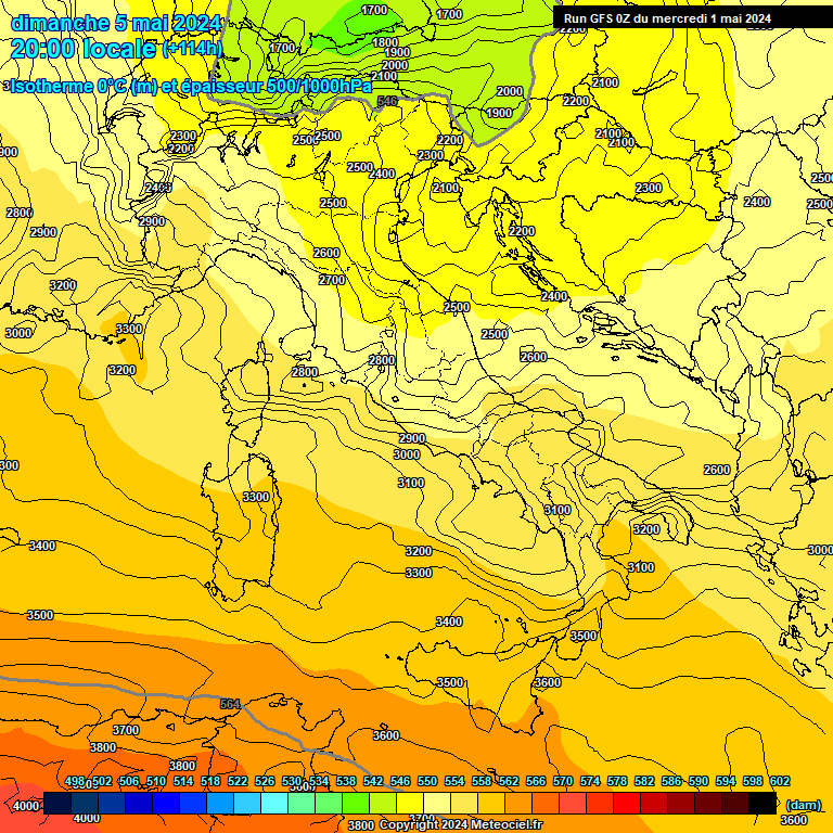 Modele GFS - Carte prvisions 