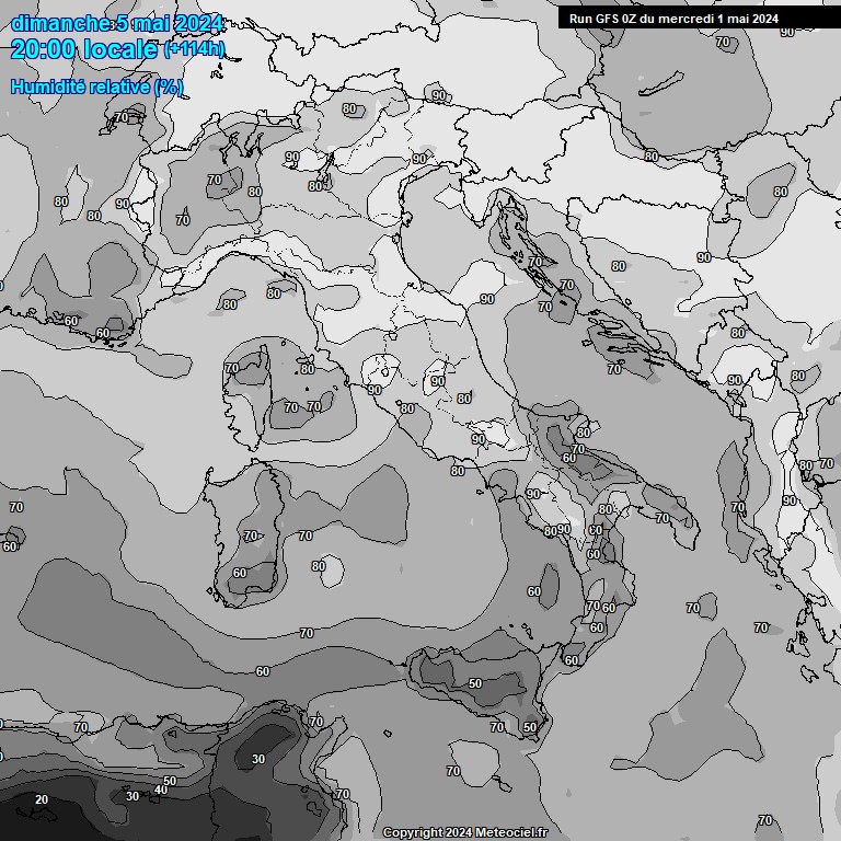 Modele GFS - Carte prvisions 