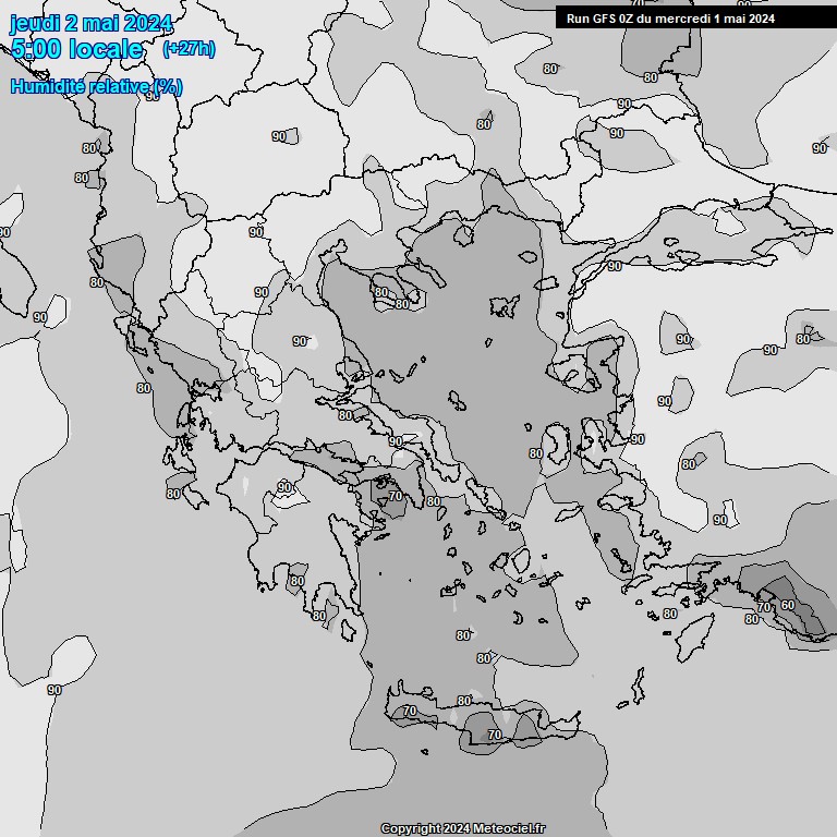 Modele GFS - Carte prvisions 