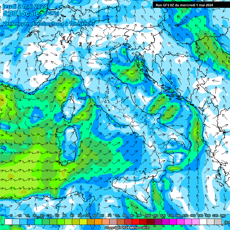 Modele GFS - Carte prvisions 