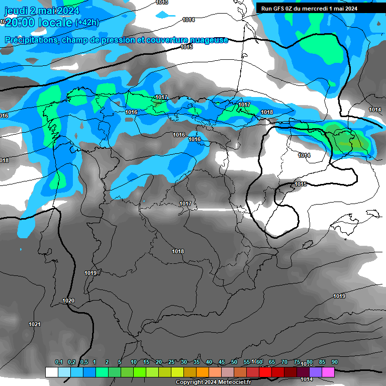 Modele GFS - Carte prvisions 