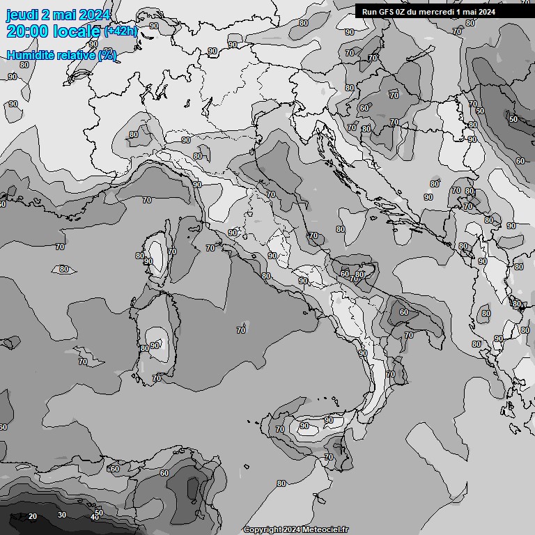 Modele GFS - Carte prvisions 