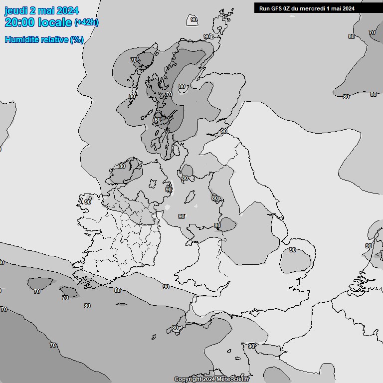 Modele GFS - Carte prvisions 