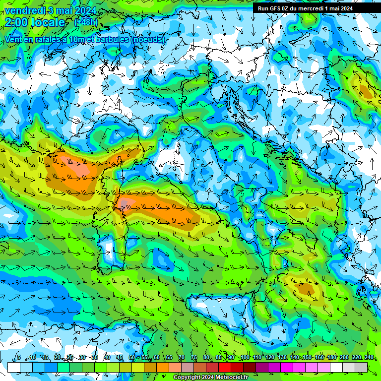 Modele GFS - Carte prvisions 