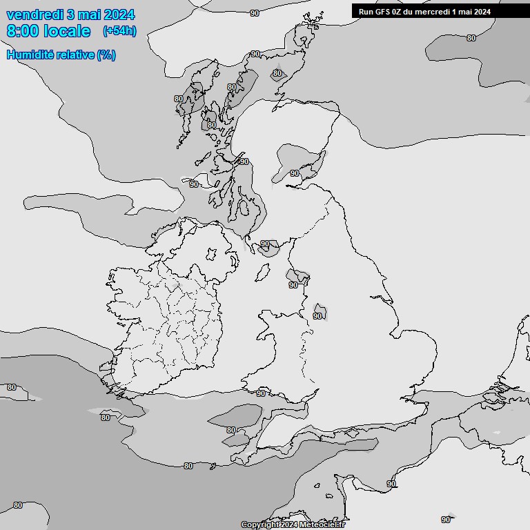 Modele GFS - Carte prvisions 