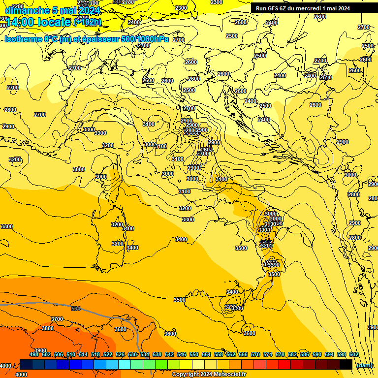 Modele GFS - Carte prvisions 