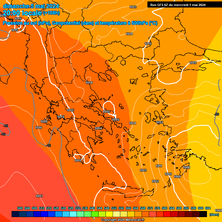 Modele GFS - Carte prvisions 