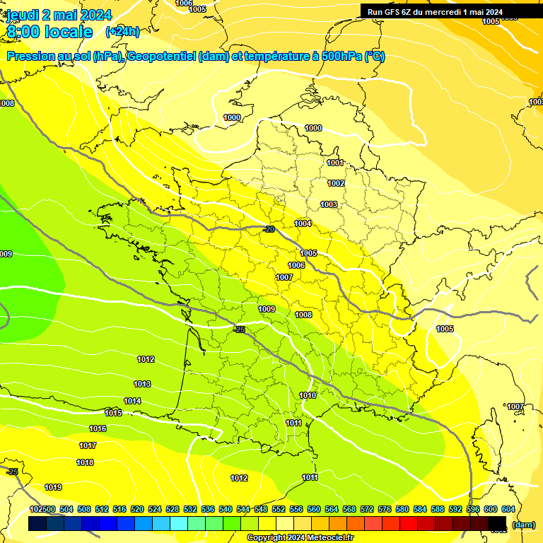 Modele GFS - Carte prvisions 