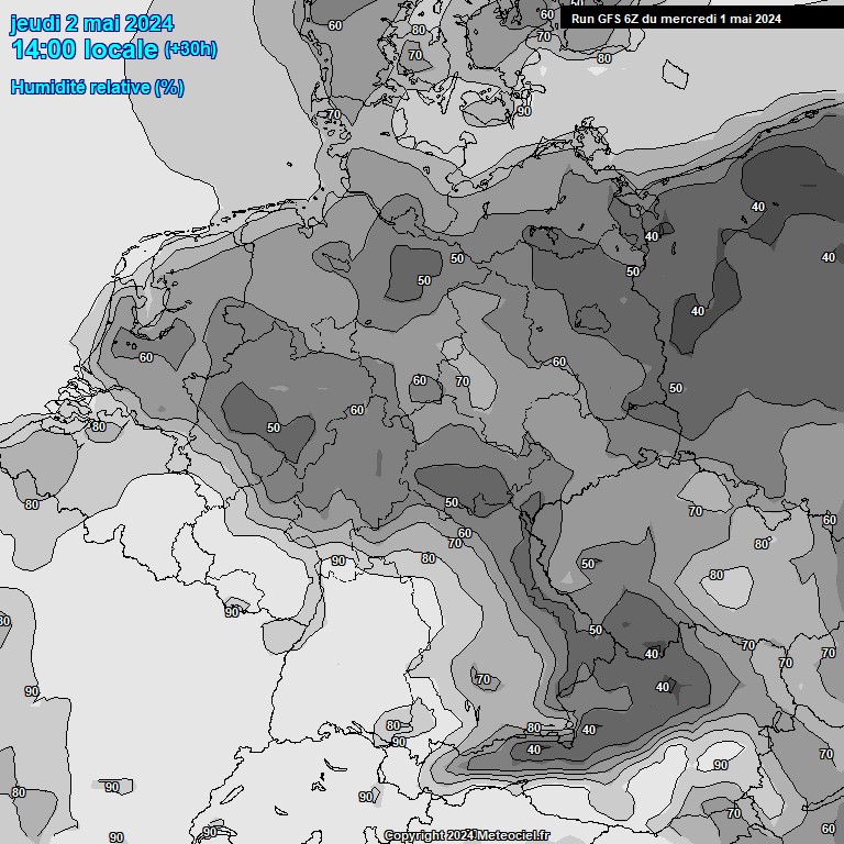 Modele GFS - Carte prvisions 