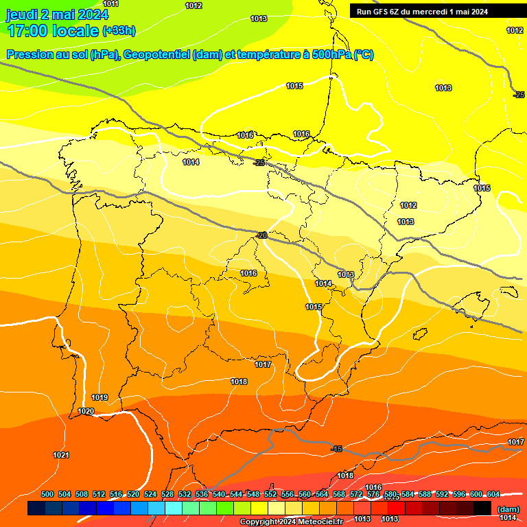 Modele GFS - Carte prvisions 