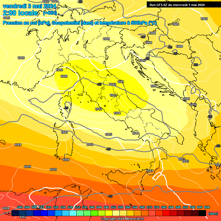 Modele GFS - Carte prvisions 