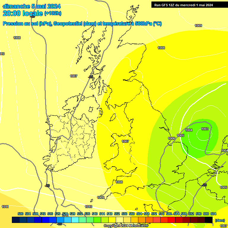 Modele GFS - Carte prvisions 