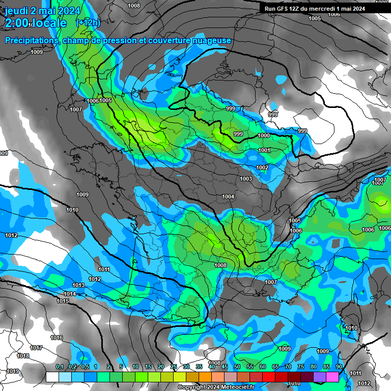 Modele GFS - Carte prvisions 