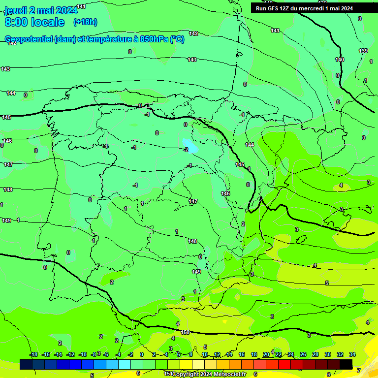 Modele GFS - Carte prvisions 