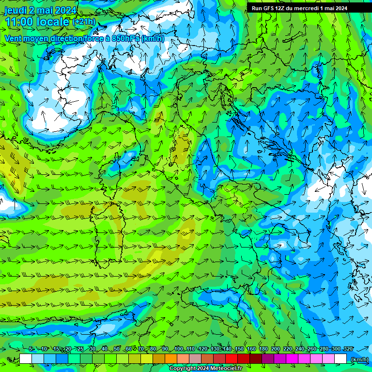 Modele GFS - Carte prvisions 