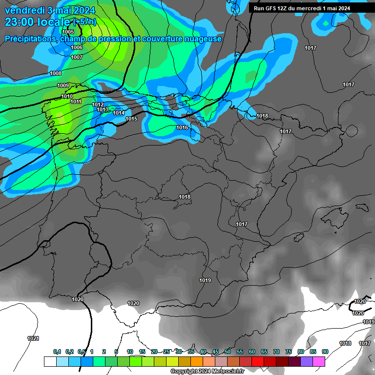 Modele GFS - Carte prvisions 