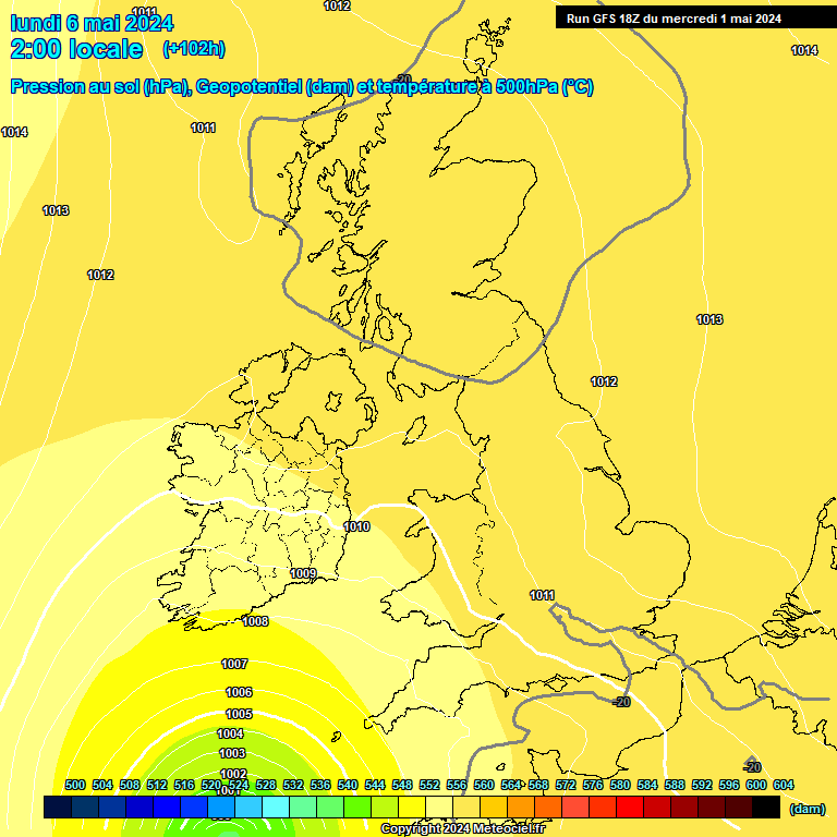 Modele GFS - Carte prvisions 