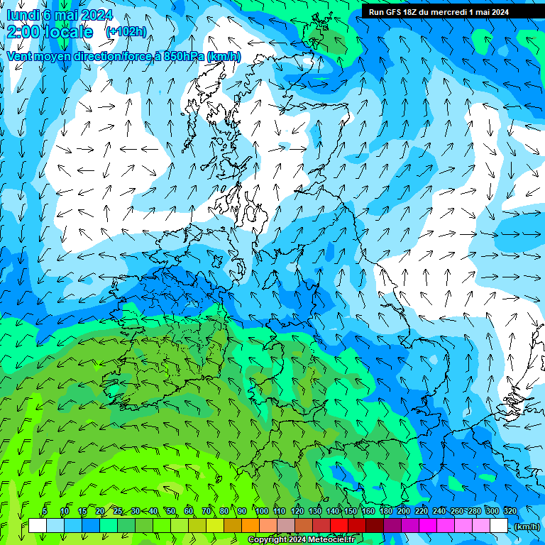 Modele GFS - Carte prvisions 