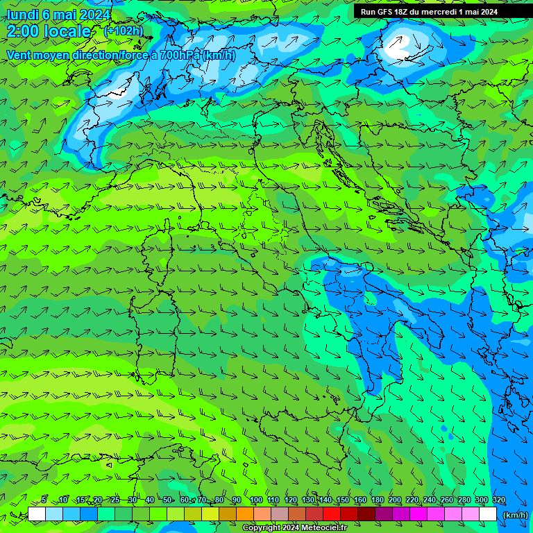 Modele GFS - Carte prvisions 