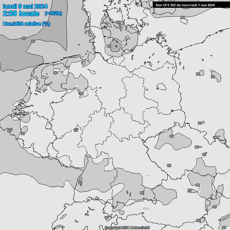 Modele GFS - Carte prvisions 