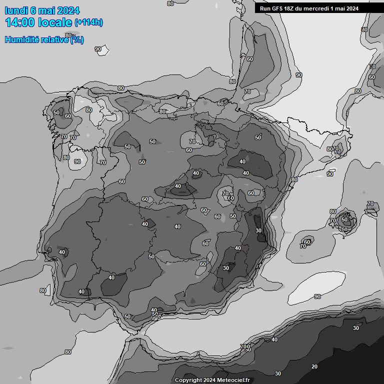 Modele GFS - Carte prvisions 