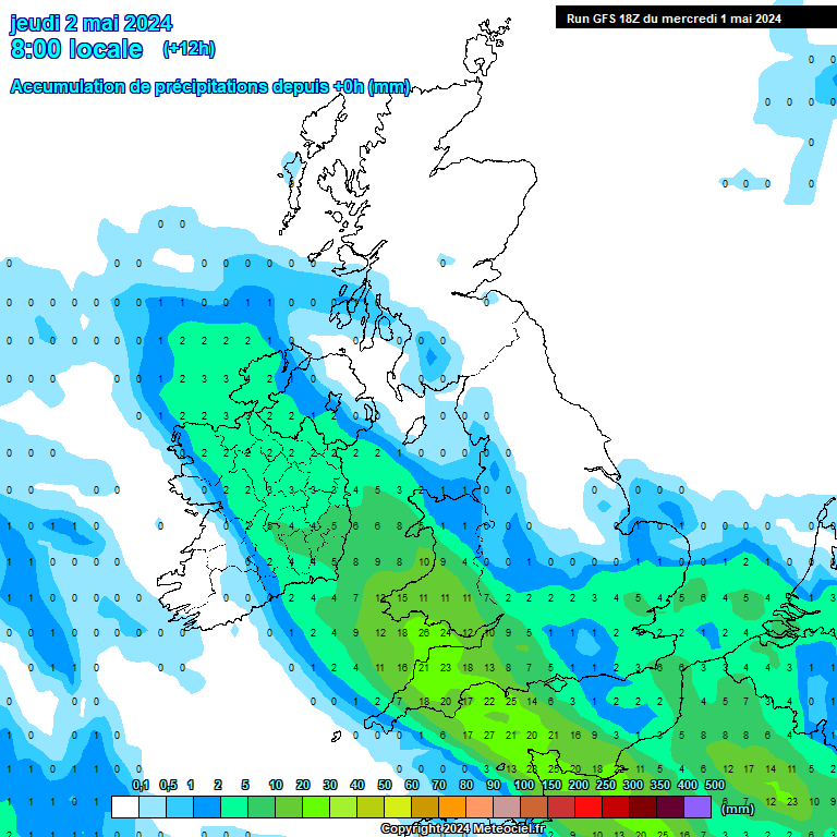 Modele GFS - Carte prvisions 