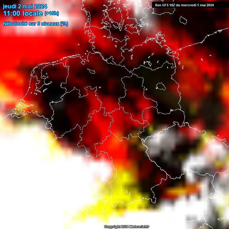 Modele GFS - Carte prvisions 