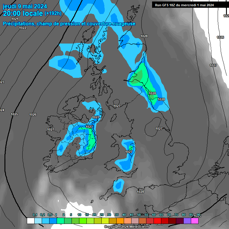 Modele GFS - Carte prvisions 