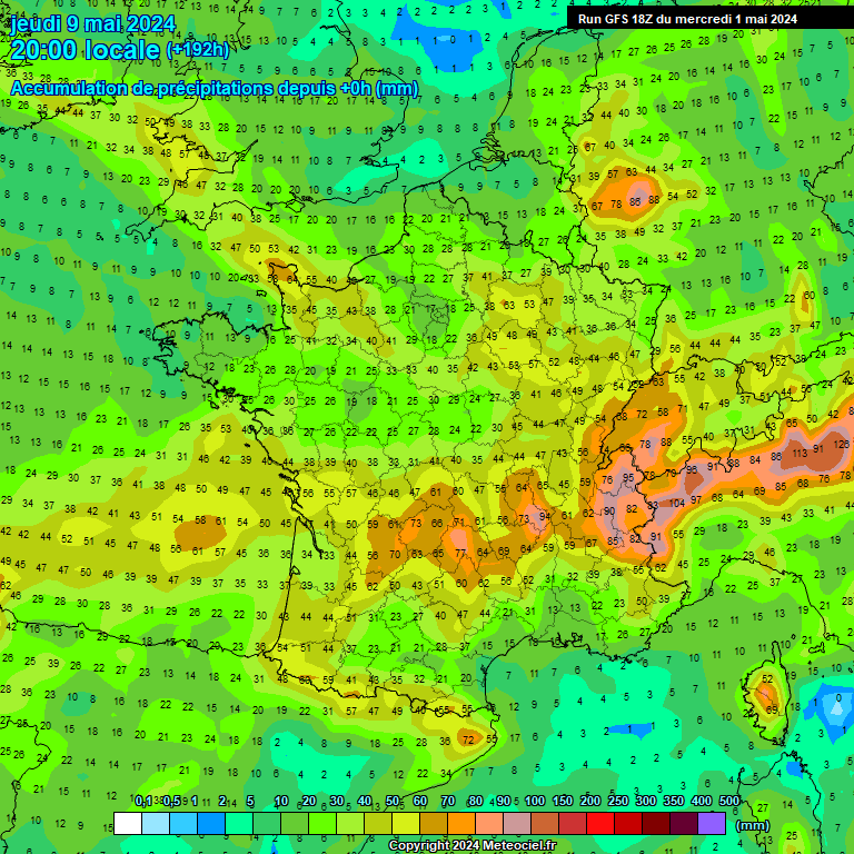 Modele GFS - Carte prvisions 