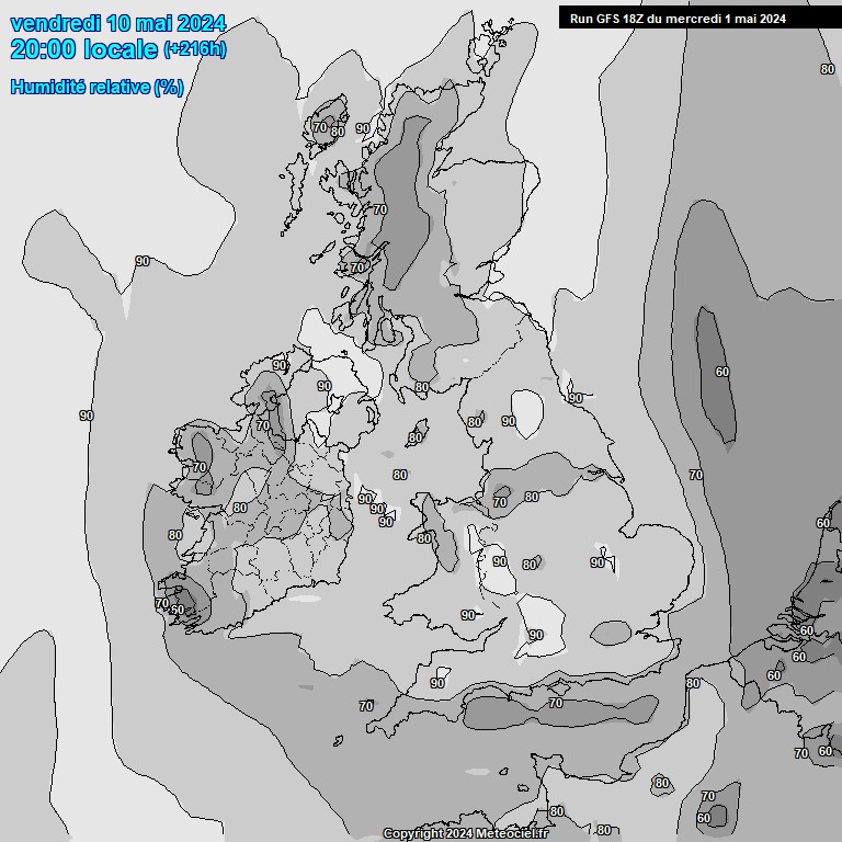 Modele GFS - Carte prvisions 