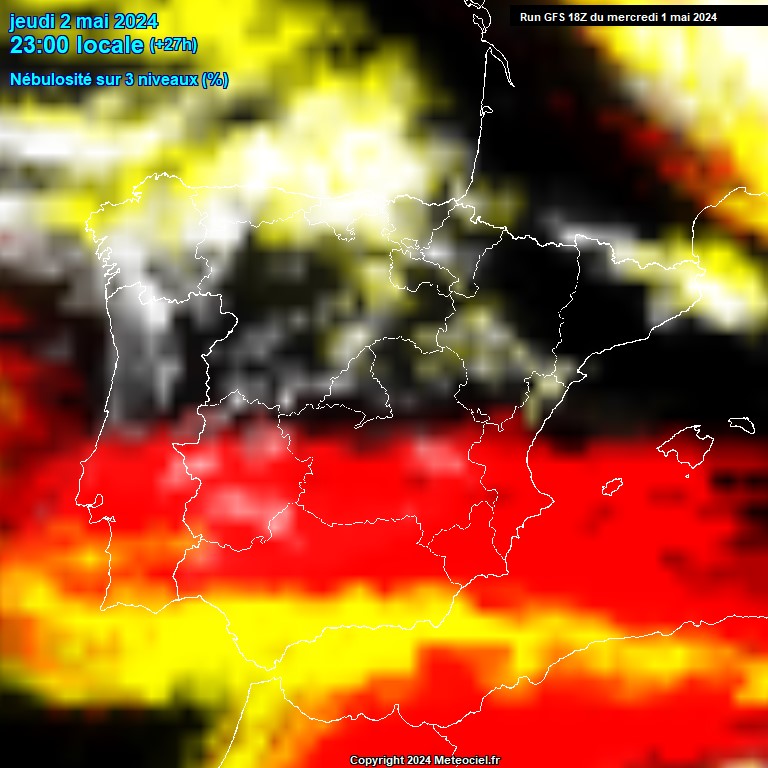 Modele GFS - Carte prvisions 