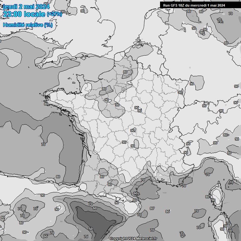 Modele GFS - Carte prvisions 