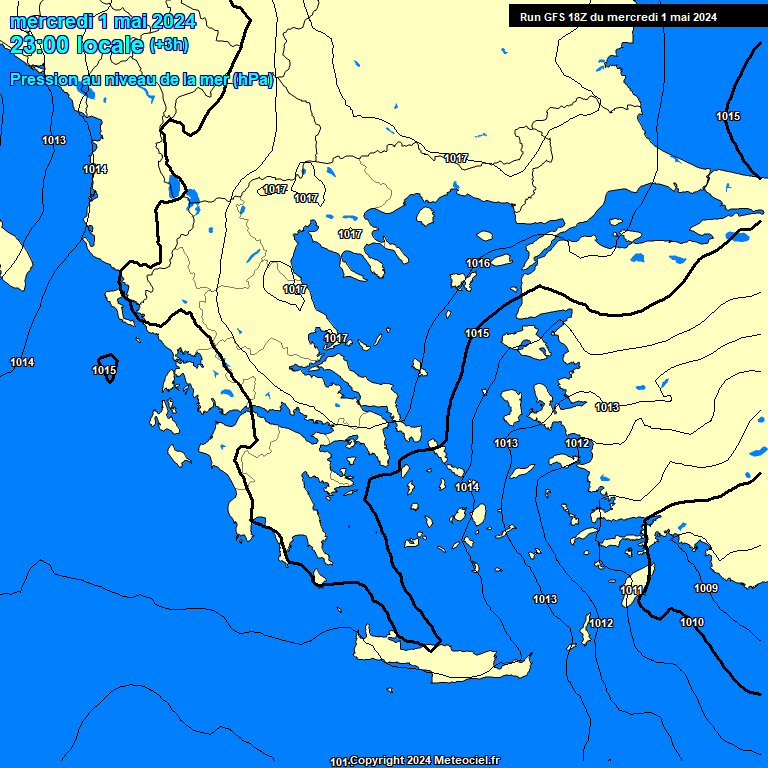 Modele GFS - Carte prvisions 