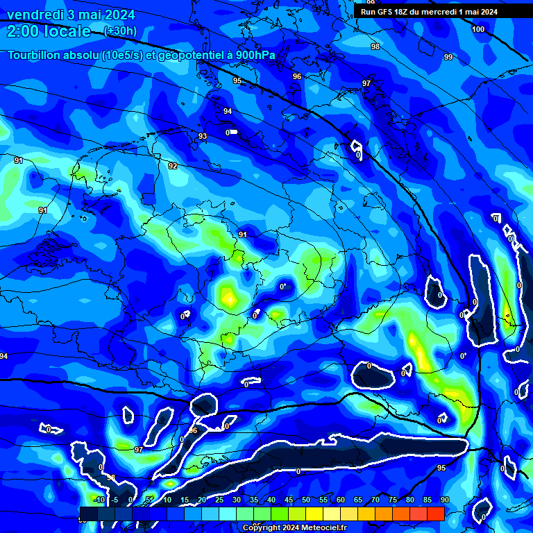 Modele GFS - Carte prvisions 