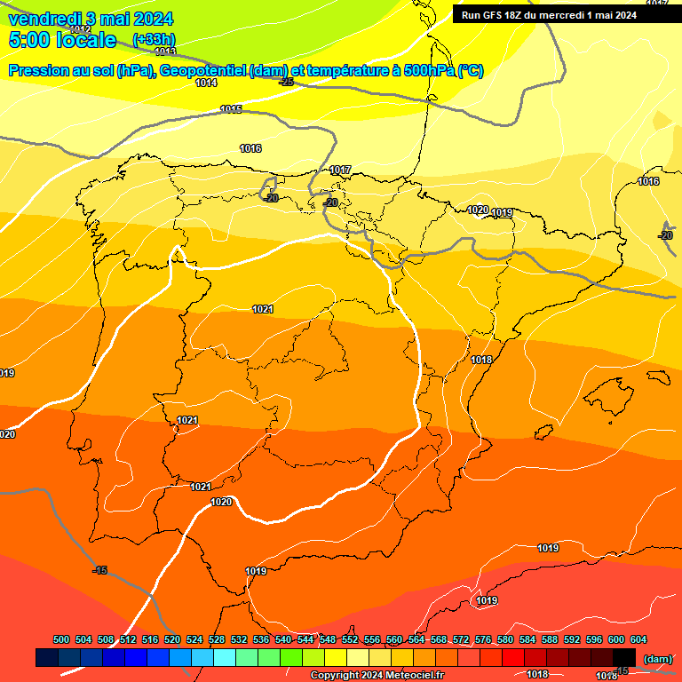 Modele GFS - Carte prvisions 